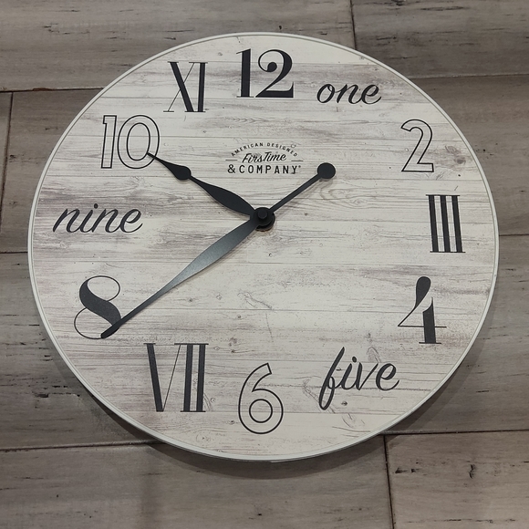 Other - Rustic Faux Wood Clock - 12"